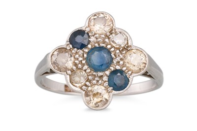 Lot 304 - A DIAMOND AND SAPPHIRE ART DECO DRESS RING,...