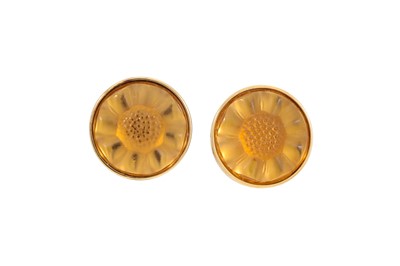Lot 95 - A PAIR OF LALIQUE EARRINGS, in a box, with pouch