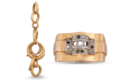 Lot 46 - A FRENCH ART DECO STYLE RING, together with...