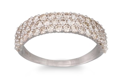 Lot 141 - A THREE ROWED DIAMOND RING, mounted in 18ct...