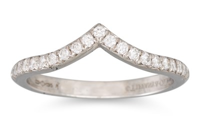 Lot 312 - A TIFFANY & CO DIAMOND V-SHAPED HALF HOOP RING,...