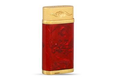 Lot 344 - A CARTIER LIGHTER, gold-plated Ltd. edition,...
