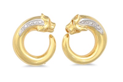 Lot 74 - A PAIR OF DIAMOND SET OPEN HOOP EARRINGS, in...