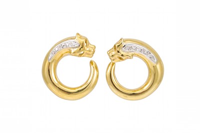 Lot 176 - A PAIR OF DIAMOND SET EARRINGS, mounted in...