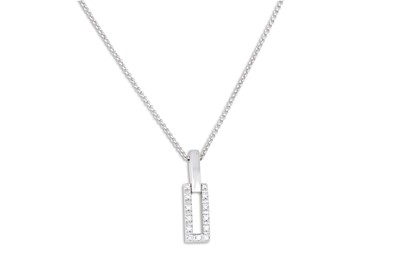 Lot 205 - A DIAMOND SET PENDANT, mounted in 18ct white...