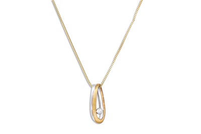 Lot 57 - A DIAMOND SET PENDANT, mounted in 9ct yellow...