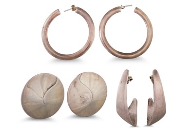 Lot 22 - THREE PAIRS OF SILVER EARRINGS, one with Irish...