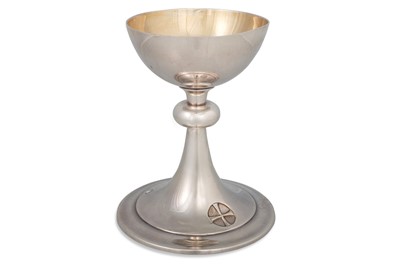 Lot 397 - A SILVER ART NOUVEAU RELIGIOUS CHALICE, 414 g.