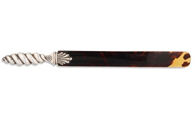 Lot 399 - A VICTORIAN SILVER HANDLED PAGE TURNER