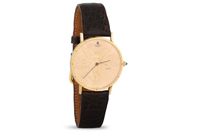 Lot 334 - A GENT'S GOLD UNIVERSAL GENEVE 50 PESOS/GOLD...