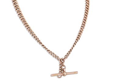 Lot 269 - AN ANTIQUE ABLERT CHAIN, suspending t-bar,...
