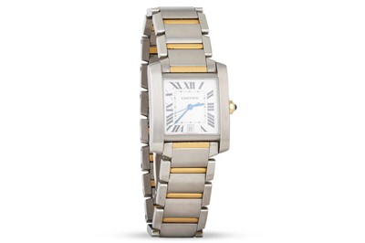 Lot 335 - A GENT'S CARTIER TANK FRANCAISE WRISTWATCH,...