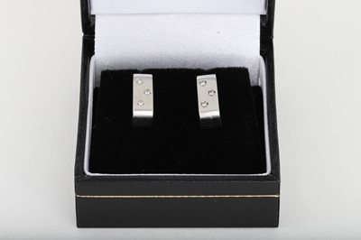 Lot 82 - A PAIR OF DIAMOND SET EARRINGS, mounted in...
