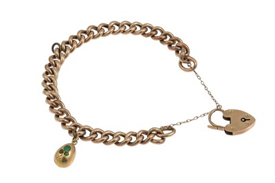 Lot 67 - A 9CT GOLD HOLLOW CURB LINK BRACELET,...