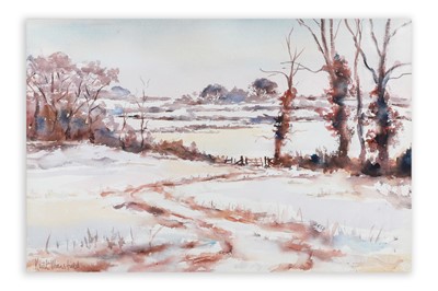 Lot 20 - KEITH MANSFIELD (Irish), 'Winter fields',...