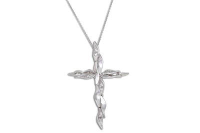 Lot 1 - A DIAMOND SET CROSS, mounted in 18ct white...