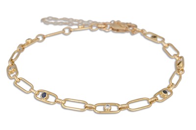 Lot 4 - A DIAMOND AND SAPPHIRE BRACELET, each...