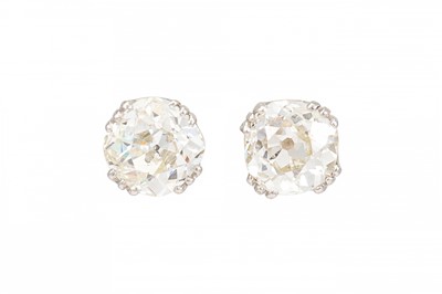 Lot 417 - A PAIR OF DIAMOND STUD EARRINGS, the old mine...