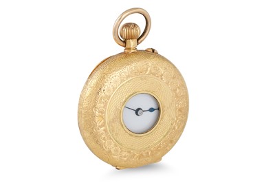 Lot 398 - AN ANTIQUE LADY'S HALF HUNTER FOB WATCH, 18ct...