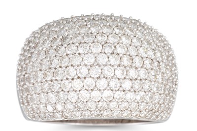Lot 129 - A DIAMOND CLUSTER RING, pavé set in 18ct white...
