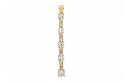 Lot 49 - A DIAMOND PENDANT, set with four old cut...