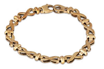Lot 8 - A 9CT GOLD INFINITY LINK BRACELET, 10.1 g.