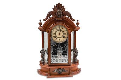Lot 434 - A 19TH CENTURY USA ANSONIA 1878 CARVED WOODEN...