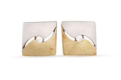 Lot 13 - A PAIR OF DIAMOND STUD EARRINGS, mounted in...