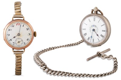 Lot 351 - A 9CT GOLD LADY'S WRISTWATCH, expanding...