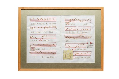 Lot 135 - A FRAMED ANTIQUE ILLUSTRATED PORTION OF GLORIA...