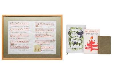 Lot 135 - A FRAMED ANTIQUE ILLUSTRATED PORTION OF GLORIA...