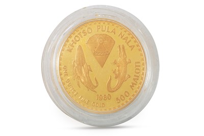 Lot 363 - A 1980 LESOTHO ONE TROY OZ GOLD COIN, of 500...