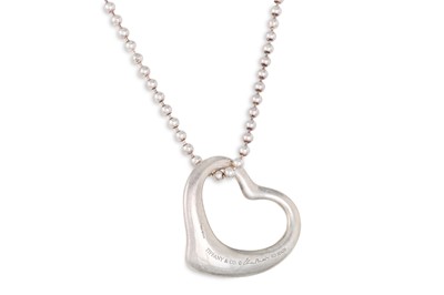 Lot 29 - A SILVER TIFFANY HEART PENDANT, by Elsa...
