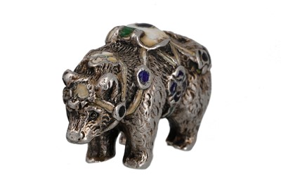 Lot 101 - A 19TH CENTURY CONTINENTAL SILVER CIRCUS BEAR,...