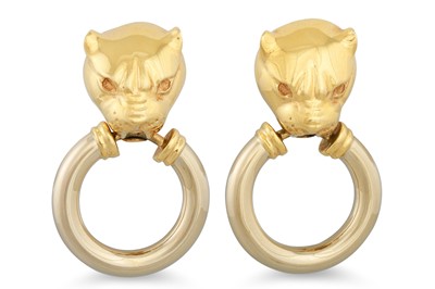 Lot 50 - A PAIR OF 18CT GOLD ITALIAN EARRINGS,...