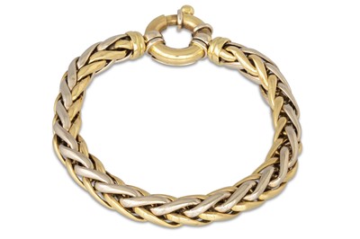 Lot 104 - A SPIGA BRACELET, the interwoven yellow &...