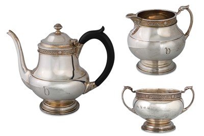 Lot 396 - A MODERN IRISH THREE PIECE CELTIC REVIVAL TEA...