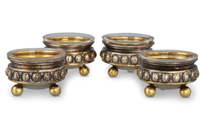 Lot 399 - A SET OF FOUR GERMAN (.800 silver) gilt...