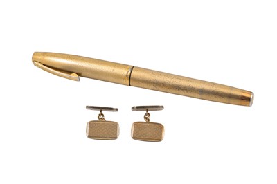 Lot 76 - A GOLD PLATED SHEAFFER PEN, with a 14ct nib,...