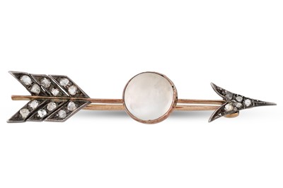 Lot 42 - AN ANTIQUE MOONSTONE AND ROSE CUT DIAMOND...