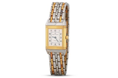 Lot 244 - A LADY'S STAINLESS STEEL BI COLOUR JAEGER - LE...