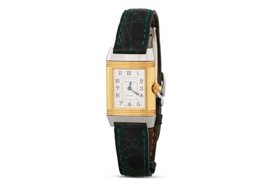Lot 245 - A LADY'S STAINLESS STEEL BI COLOUR JAEGER - LE...