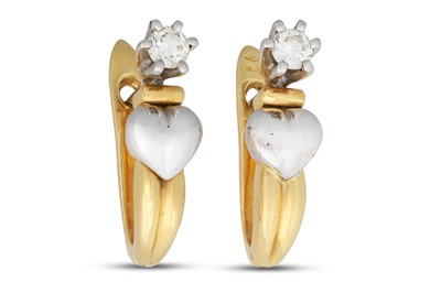 Lot 80 - A PAIR OF DIAMOND SET EARRINGS, of hoop form,...