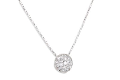 Lot 165 - A PAVÉ SET DIAMOND PENDANT, to 18ct white gold...