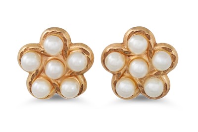 Lot 46 - TWO PAIRS OF PEARL EARRINGS, one cluster and...