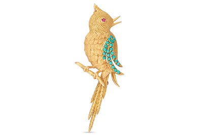 Lot 161 - A VINTAGE 18CT GOLD NOVELTY BROOCH, modelled...