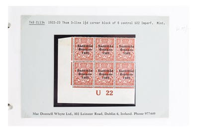 Lot 141 - IRISH STAMPS, IRELAND OVERPRINT 2: Control...