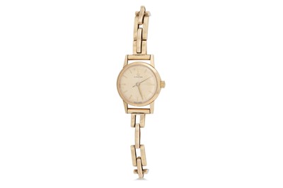 Lot 399 - A 9CT GOLD OMEGA LADY'S WRISTWATCH, cocktail,...