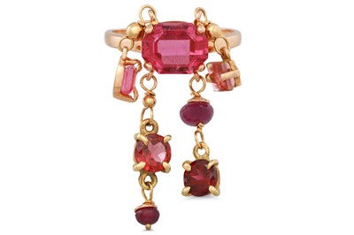 Lot 60 - A TOURMALINE RING, the oval tourmaline...