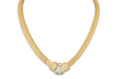 Lot 1 - A VINTAGE CHRISTIAN DIOR NECKLACE, mesh link...